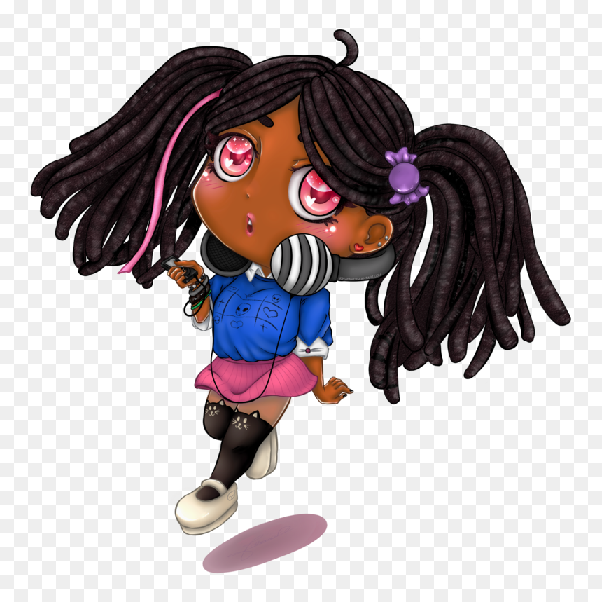 Collection Of Free Drawing Dreads Anime Download On - Chibi, HD Png Download - dreads png