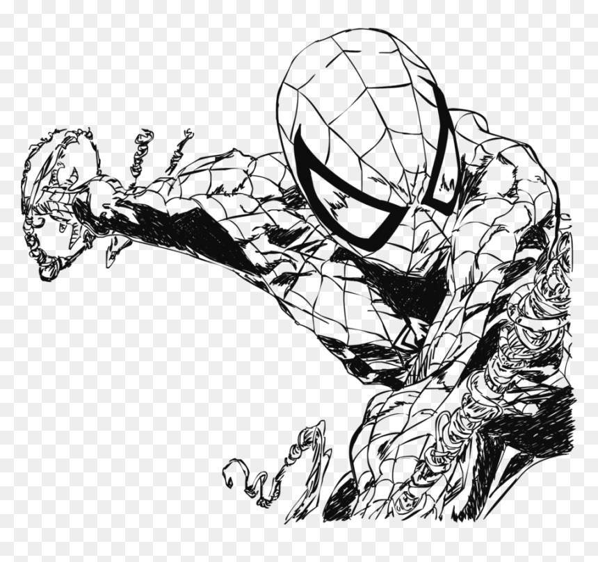 Hd By Electric Meat - Spiderman Drawing, HD Png Download - spiderman web png