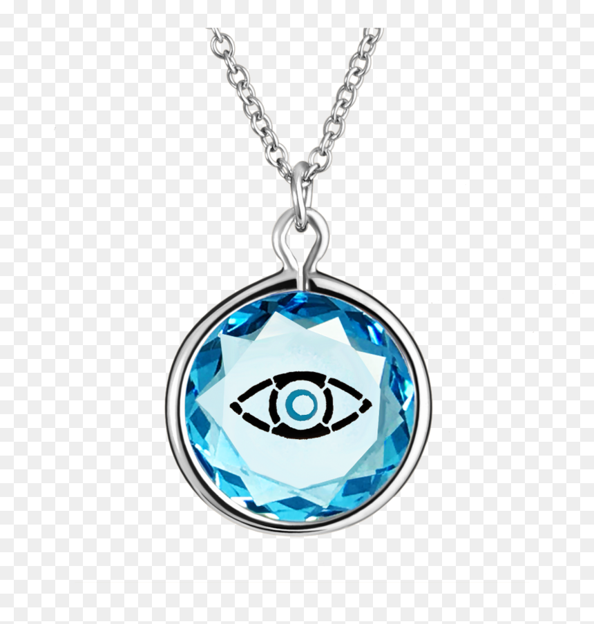 Evil Eye In Blue Swarovski Crystal With Black And Blue - Necklace, HD Png Download - evil eyes png