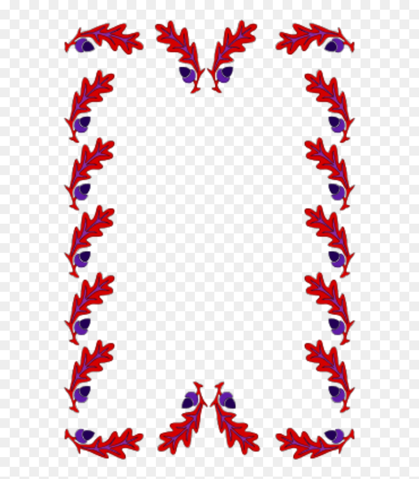 Border Decoration Oak Leaves - Clip Art, HD Png Download - holly border png