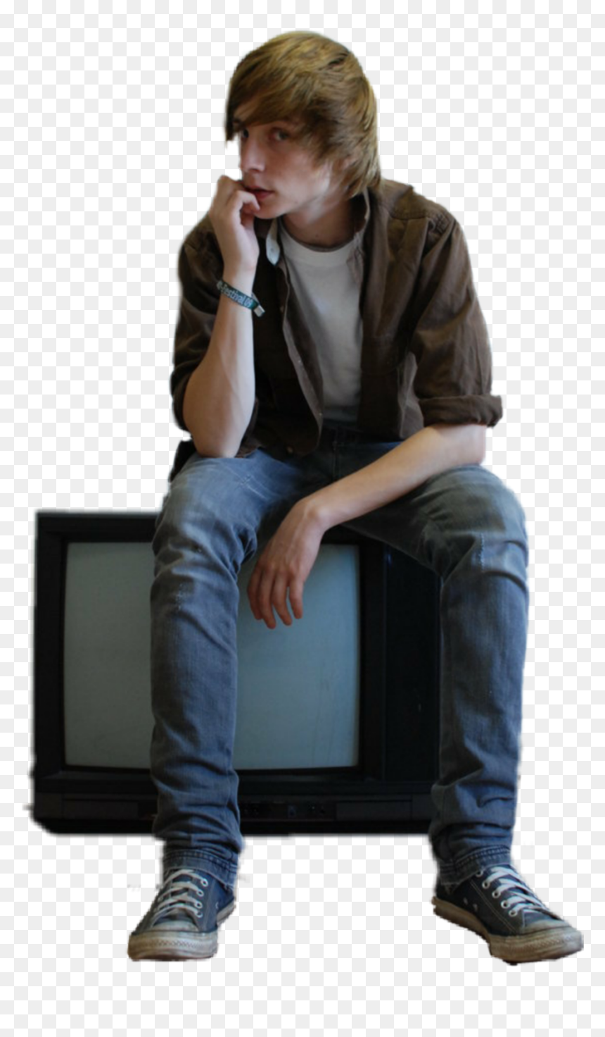 #guy #man #sitting #waiting - Sitting, HD Png Download - person sitting in chair png