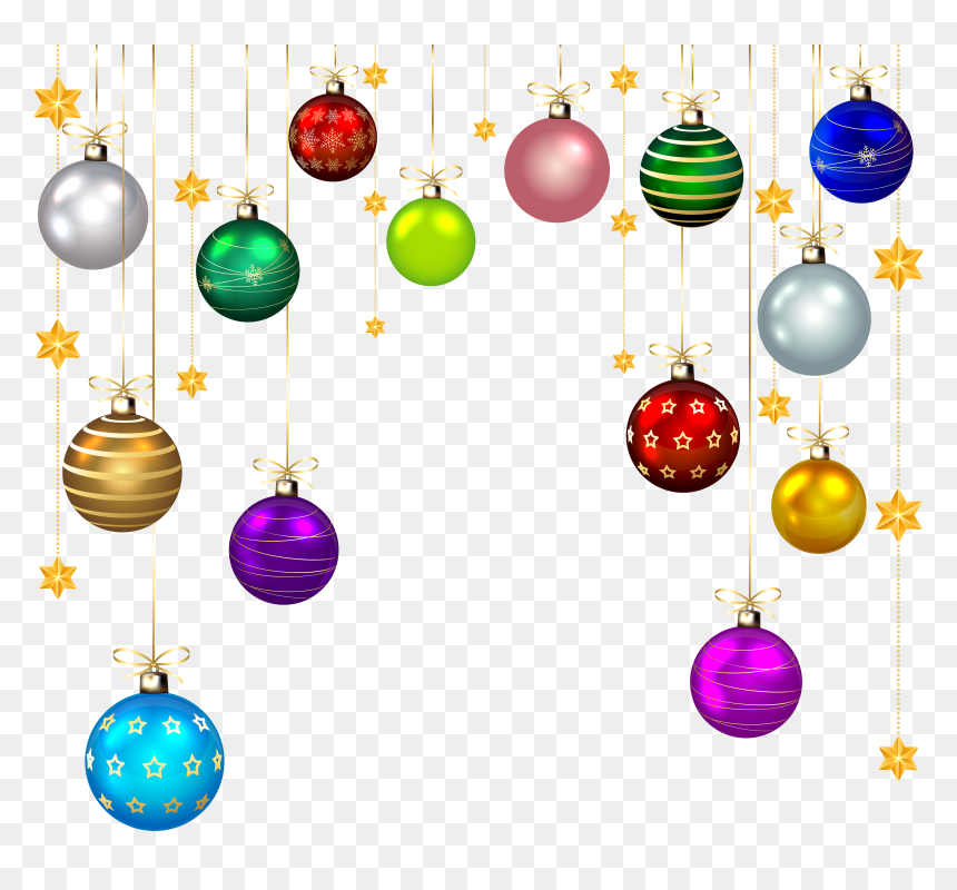 Hanging Christmas Balls Decor, HD Png Download - ornaments png