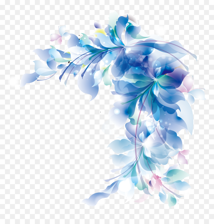 Floral Design Wild Iris Ridge Flower Blue - Blue Flower Border Png, Transparent Png - blue flower png