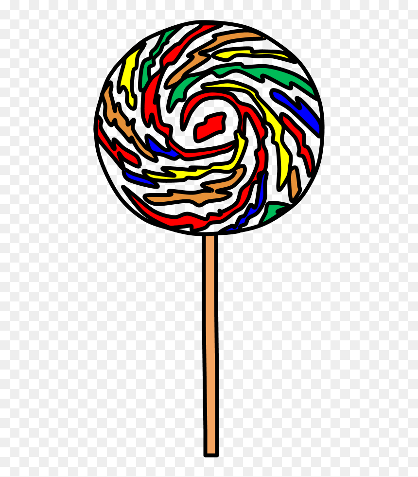 Lollipop, Large, Swirl, Red, Orange, Yellow, Green, - Pastel Color Lollipop Clipart, HD Png Download - lollipop png