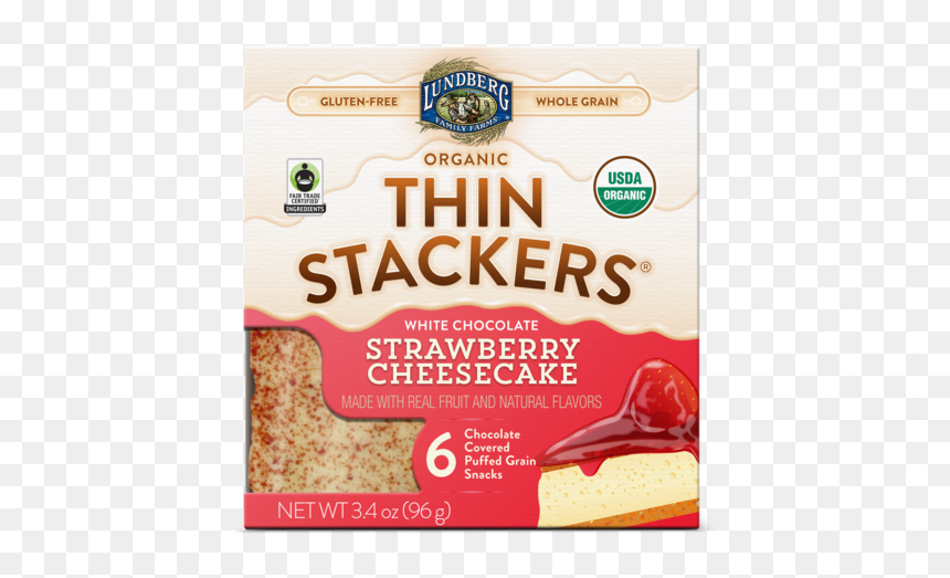 White Chocolate Strawberry Cheesecake Organic Chocolate - Lundberg Organic Thin Stackers Chocolate, HD Png Download - cheesecake png