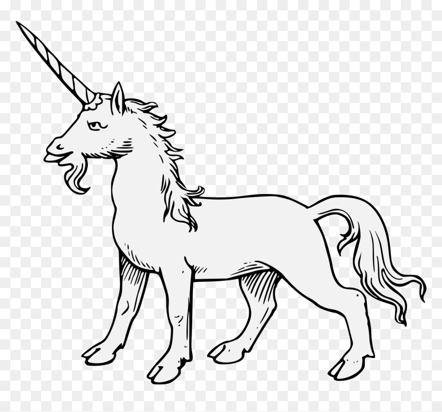 Line Art, HD Png Download - unicorn head png