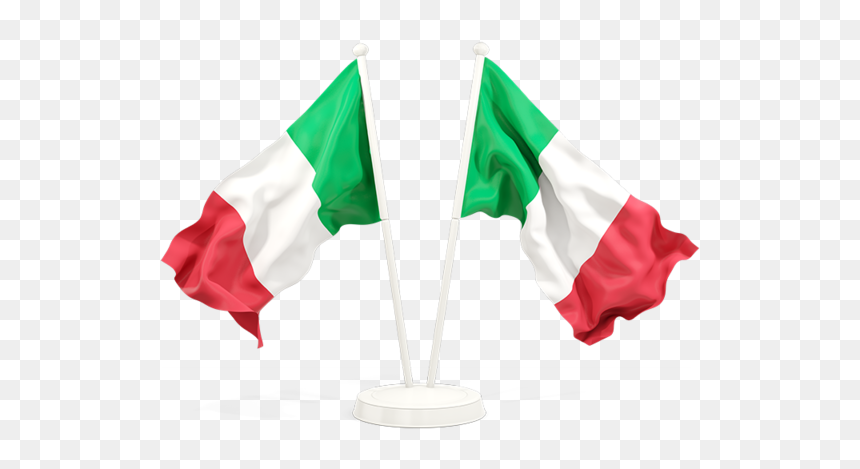 Two Waving Flags - Italy Flag Waving Png, Transparent Png - flags png