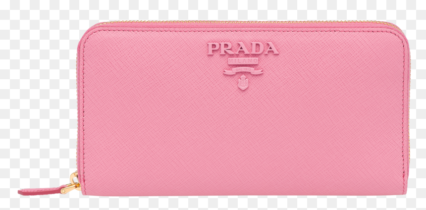 "prada Saffiano Leather Wallet 1" - Prada Saffiano Zip Around Wallet Pink, HD Png Download - wallet png
