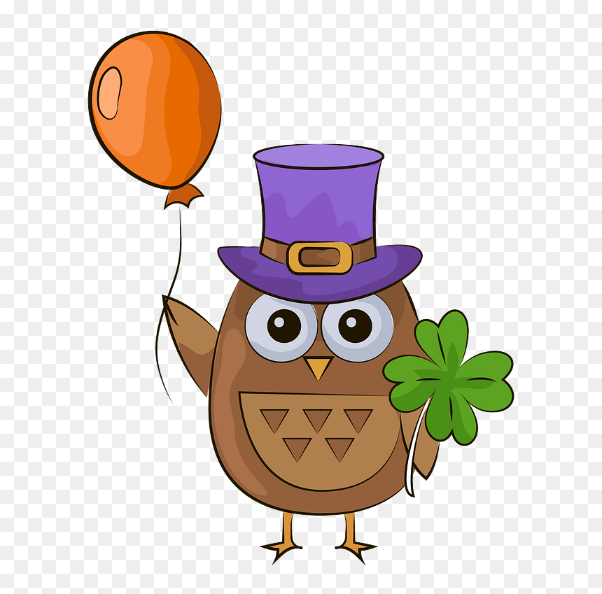 Patrick Owl With Balloon Clipart - Cartoon, HD Png Download - patrick png