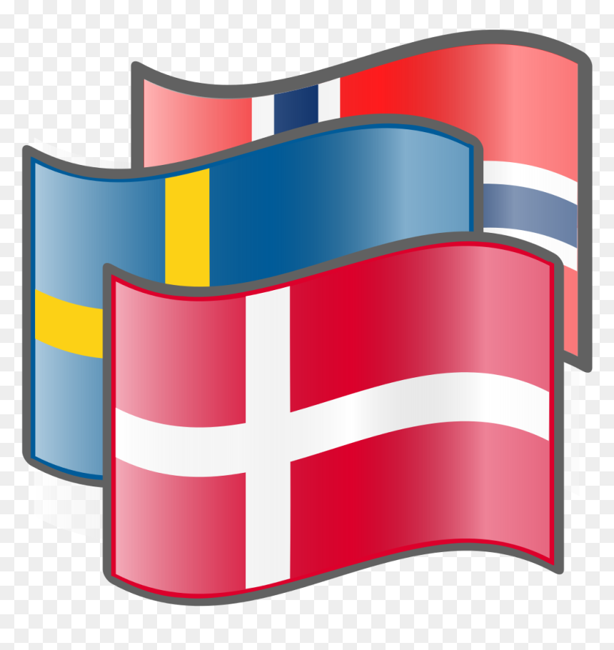 Scandinavia Flags Denmark - Norway Sweden Denmark Flag, HD Png Download - flags png