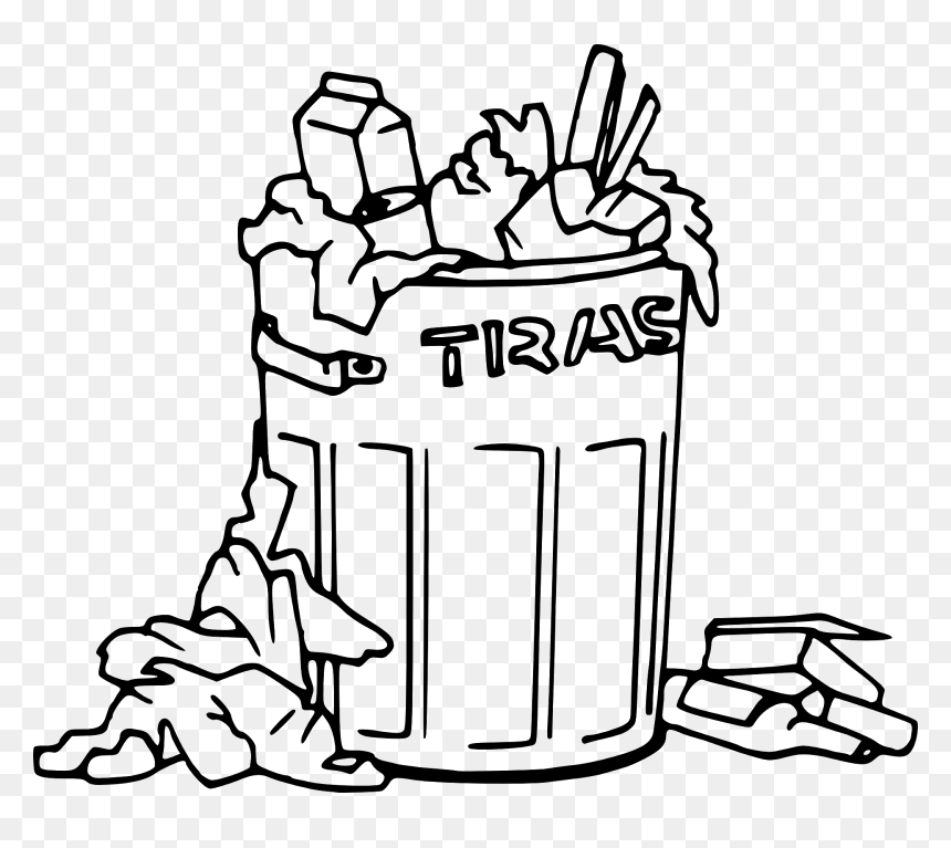 Garbage Clip Art Black And White, HD Png Download - garbage png