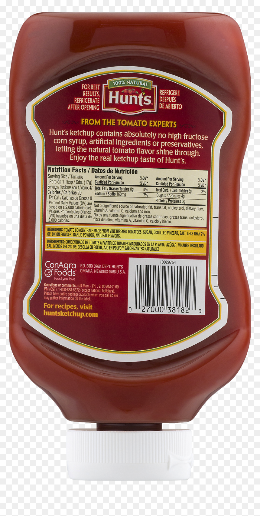 Transparent Heinz Ketchup Png - Hunts Ketchup Ingredients, Png Download - ketchup png