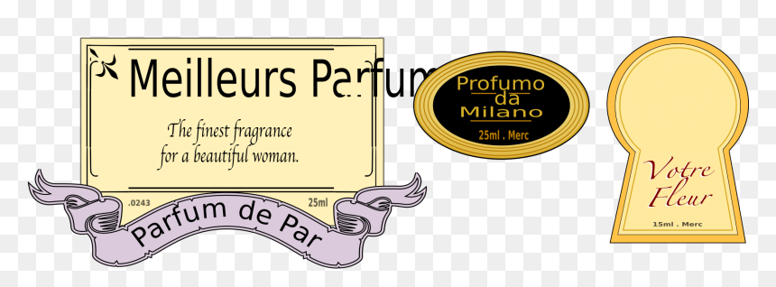 3 Perfume Labels Clip Arts - Cartoon, HD Png Download - labels png