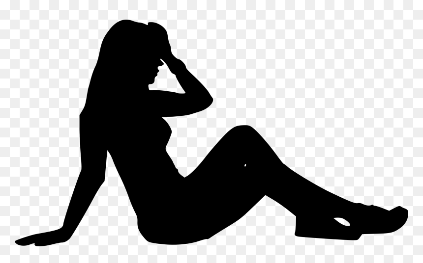 Silhouette Of Woman Sitting, HD Png Download - woman sitting png