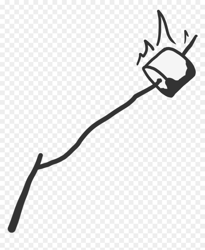 Happy Clipart Marshmallow - Roasting Marshmallows Clipart Black And White, HD Png Download - marshmallow png