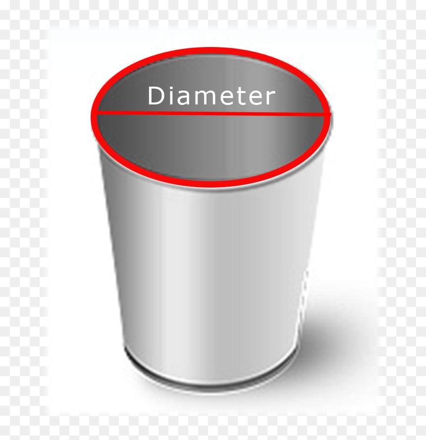 Round Can With Diameter - Bin Bag, HD Png Download - garbage can png