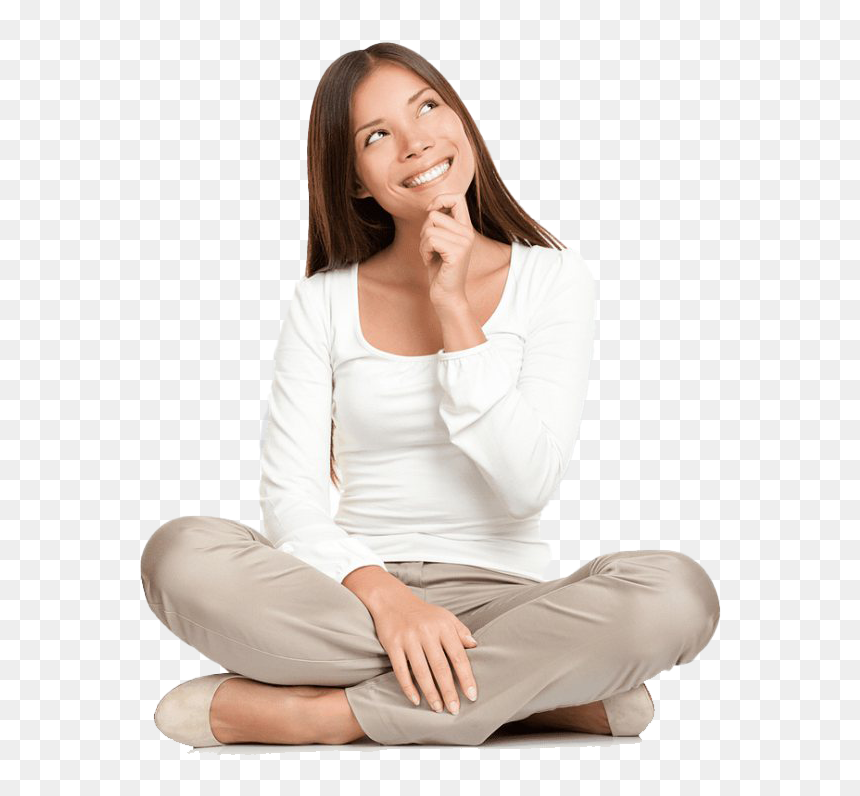 Thinking Woman Png High Quality Image - Someone Thinks, Transparent Png - woman sitting png