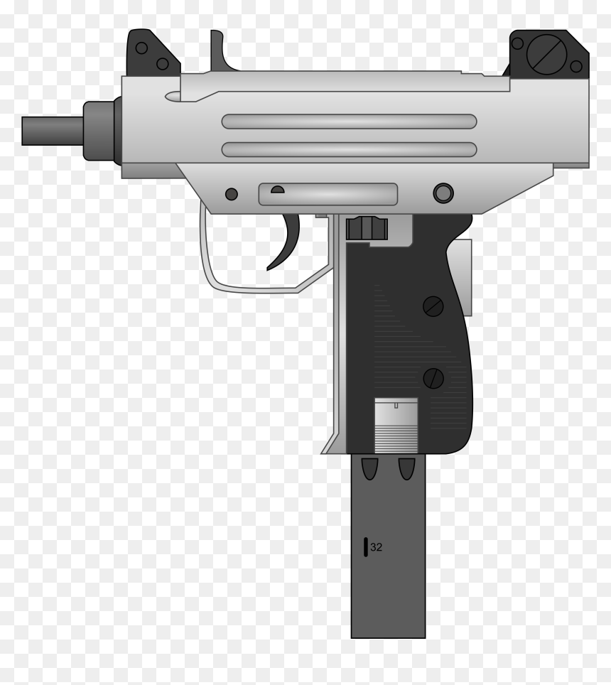 Silver Micro Weasyl - Uzi Png, Transparent Png - uzi png