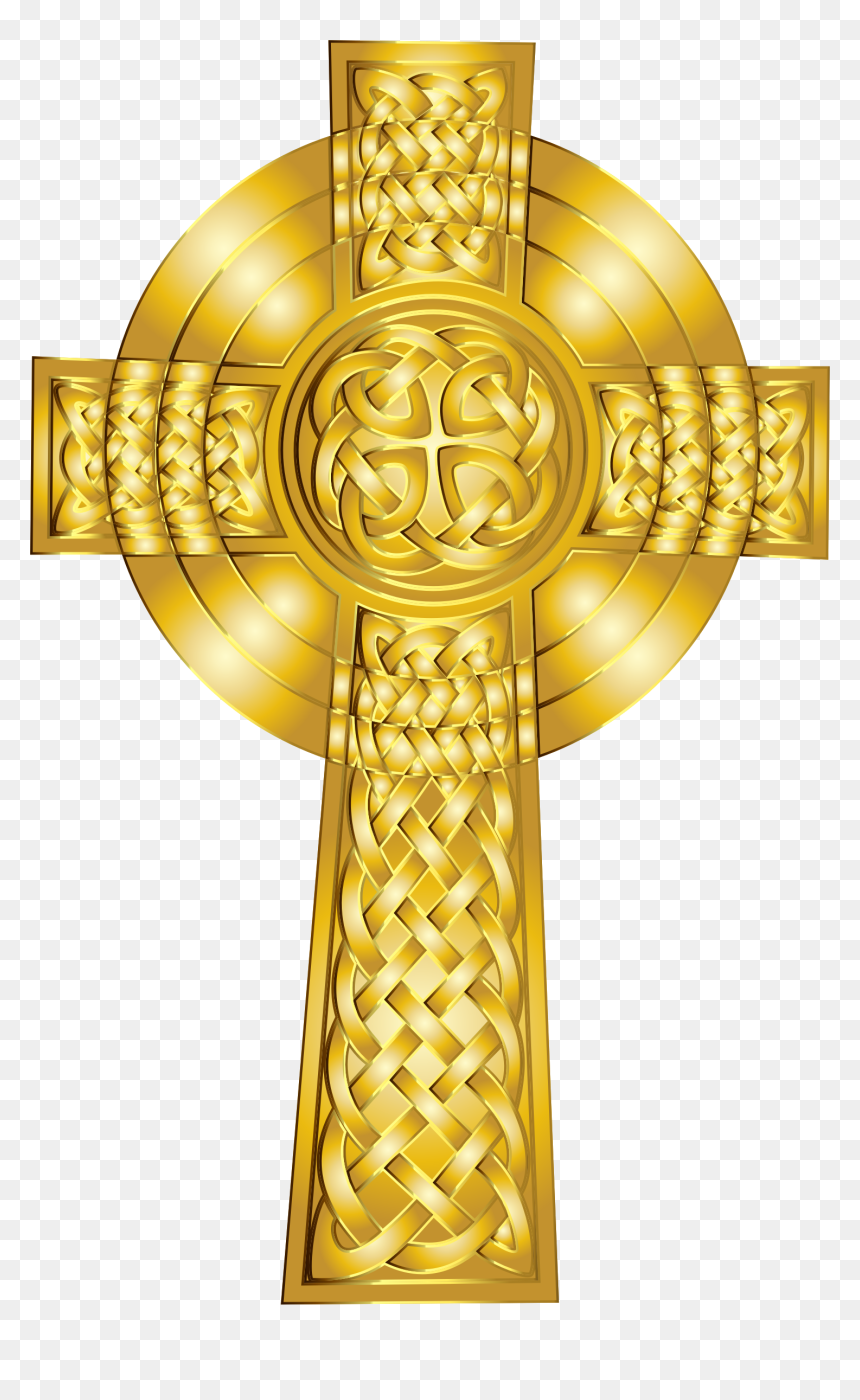 Golden Celtic Cross 5 Clip Arts - Gold Celtic Cross Clipart, HD Png Download - gold cross png