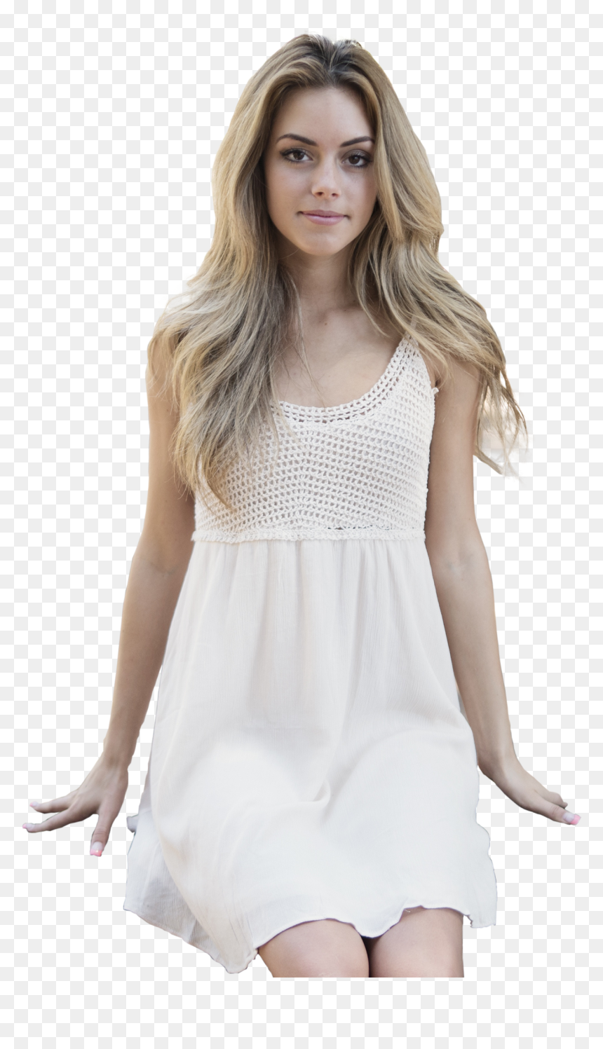 Transparent Model Girl Png - Colar Para Usar Com Vestido Branco, Png Download - woman sitting png