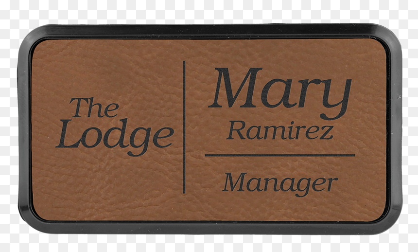 Light Brown Leatherette Round Corner Name Badge With - Wood, HD Png Download - rounded rectangle png