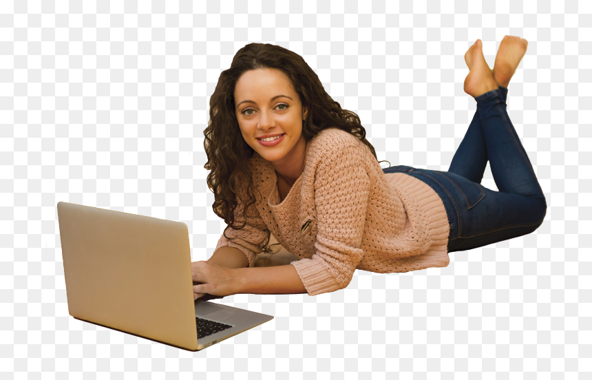 Woman Laptop Cutout - Woman Sitting Cutouts, HD Png Download - woman sitting png