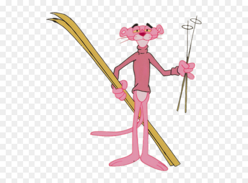 Pink Panther Off Skiing - Pink Panther Skiing, HD Png Download - panther png