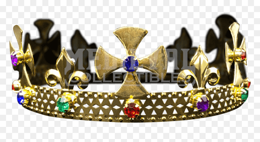 Multi-colored Gold Kings Crown - Tiara, HD Png Download - kings crown png