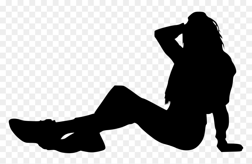 Woman Sitting Silhouette, HD Png Download - woman sitting png