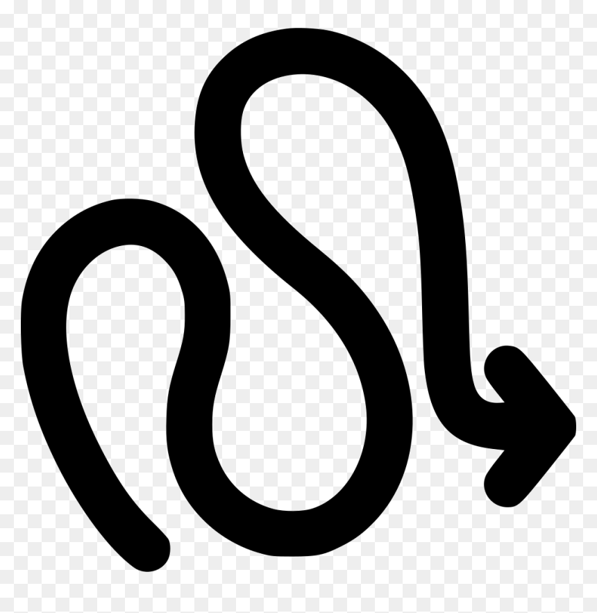 Squiggly Arrow Black , Png Download - Icon, Transparent Png - squiggly line png
