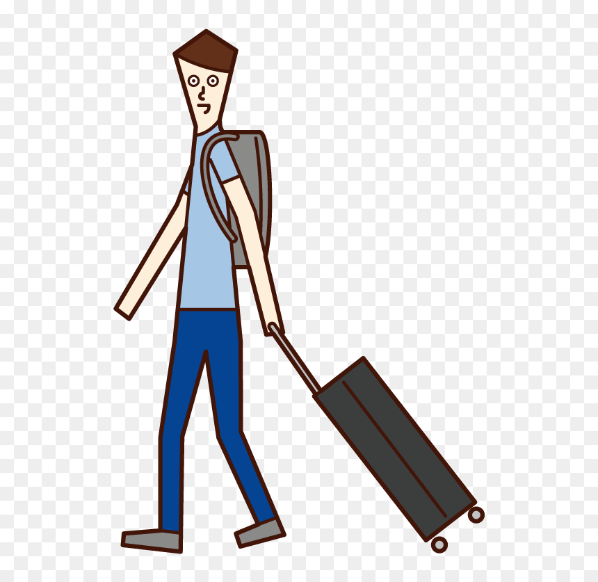 Illustration Of A Man Walking With A Suitcase - Man, HD Png Download - man walking png