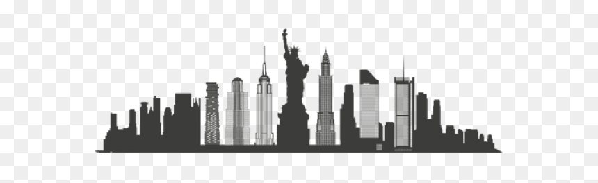 New York Skyline Silhouette, HD Png Download - new york skyline silhouette png