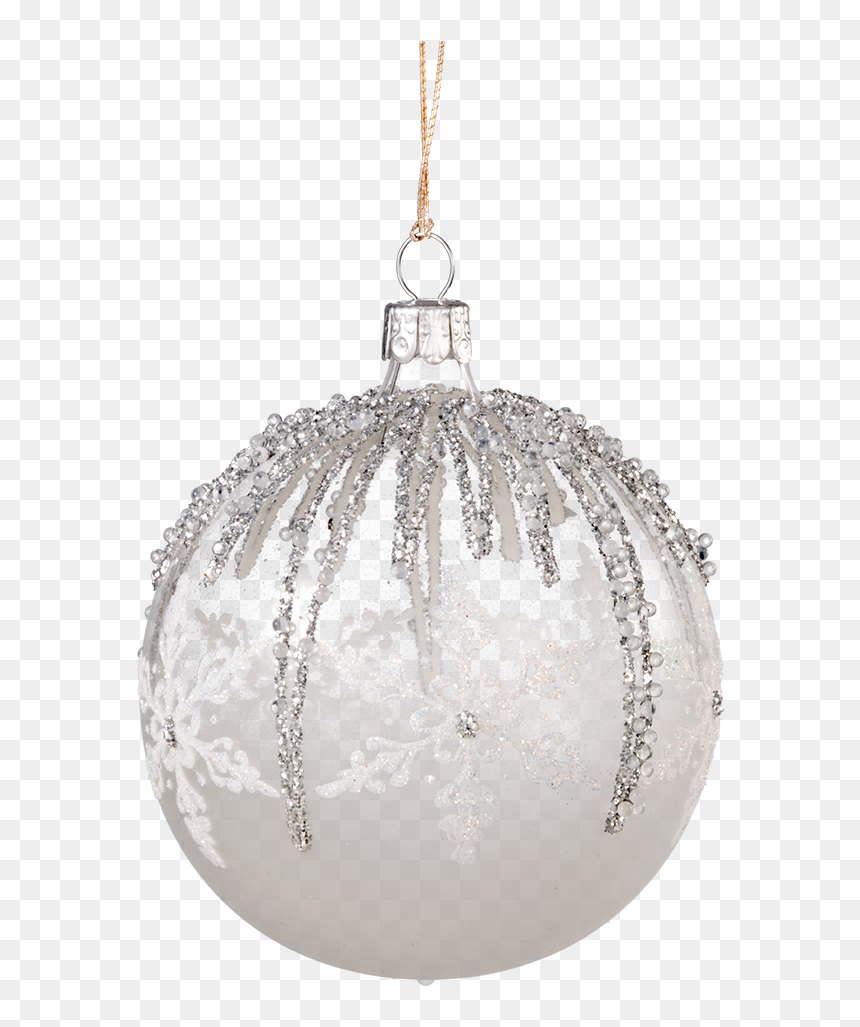 Glass Ornament Clear/white - Christmas Glass Ball Png, Transparent Png - christmas ball png