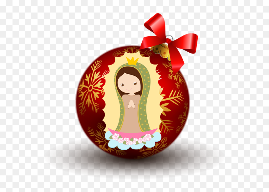 Virgen De Guadalupe - Transparent Red Christmas Ball, HD Png Download - christmas ball png