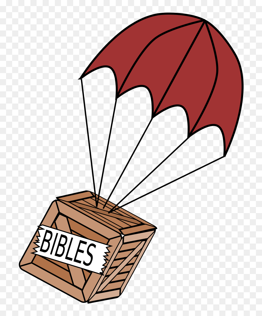 Parachute On Box Of Bibles Clip Arts - Parachute With Box Clipart, HD Png Download - parachute png