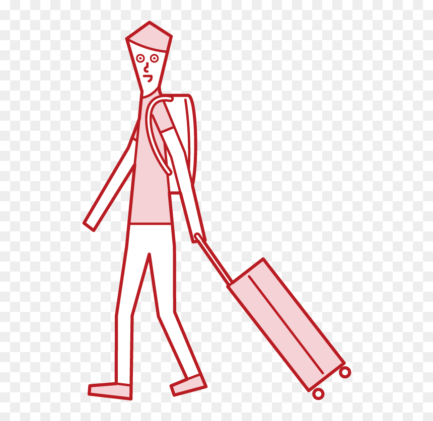 Illustration Of A Man Walking With A Suitcase - Illustration, HD Png Download - man walking png