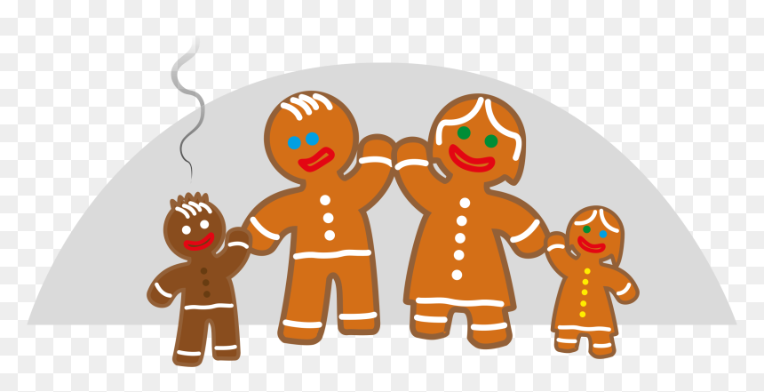 Family Life Of The Gingerbread Man Clip Arts - Gingerbread House With Family Clipart, HD Png Download - gingerbread man png