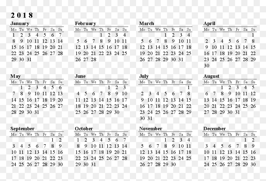 Download 2018 Calendar Png Photo Image - Calendar Hd Images 2018, Transparent Png - 2018 calendar png