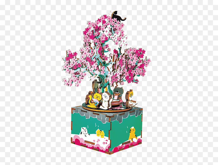 Cherry Blossom Tree-am409 - Robotime Music Box, HD Png Download - cherry blossom tree png