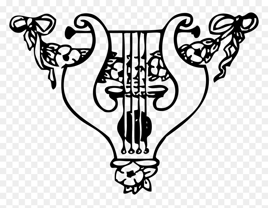 Lyre And Garland Clip Arts - Lyre Clip Art, HD Png Download - garland png