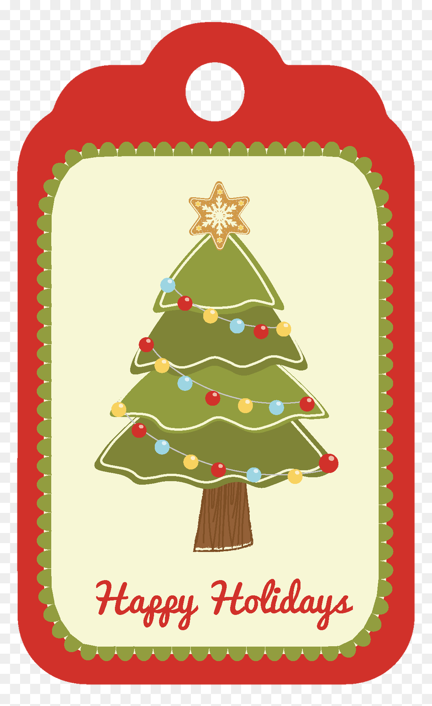 Christmas Gift Tags - Christmas Tree, HD Png Download - gift tag png