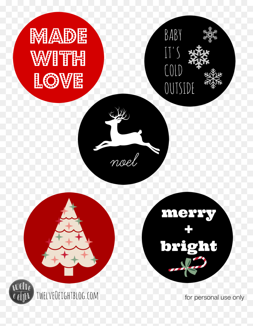 Christmas Gift Tags Png - Printable Modern Christmas Tags, Transparent Png - gift tag png
