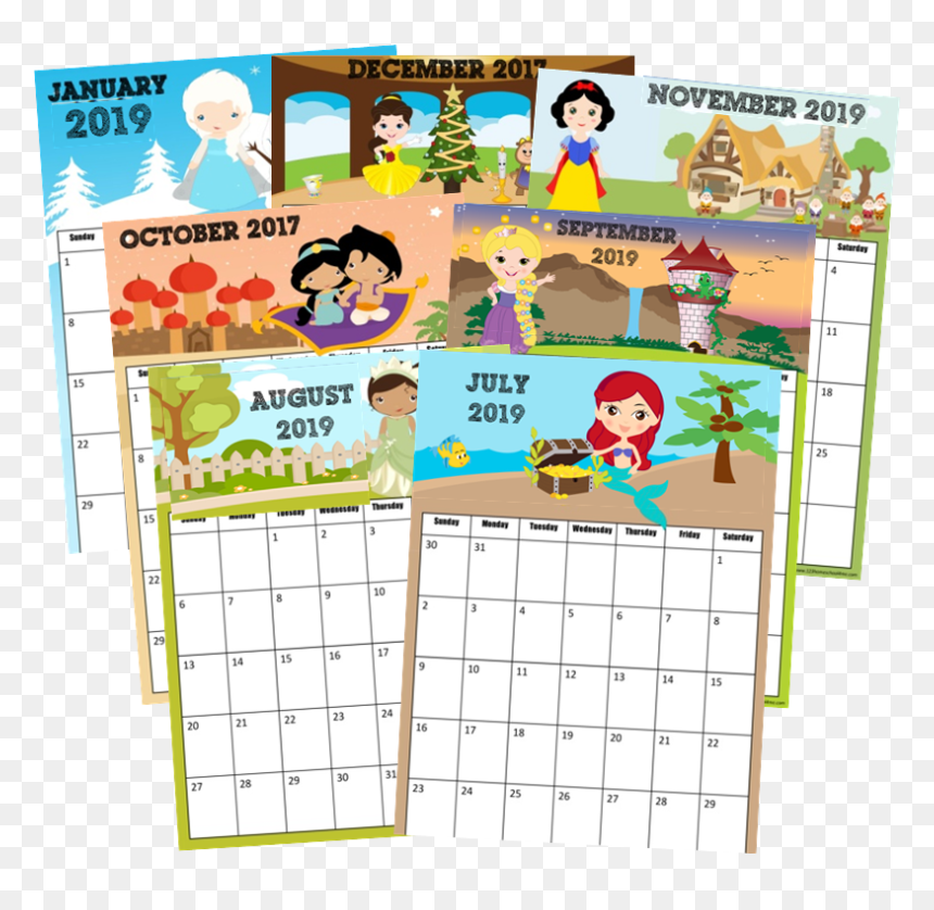 November 2018 Disney Calendar , Png Download - Princess Calendar 2019 Printable, Transparent Png - 2018 calendar png