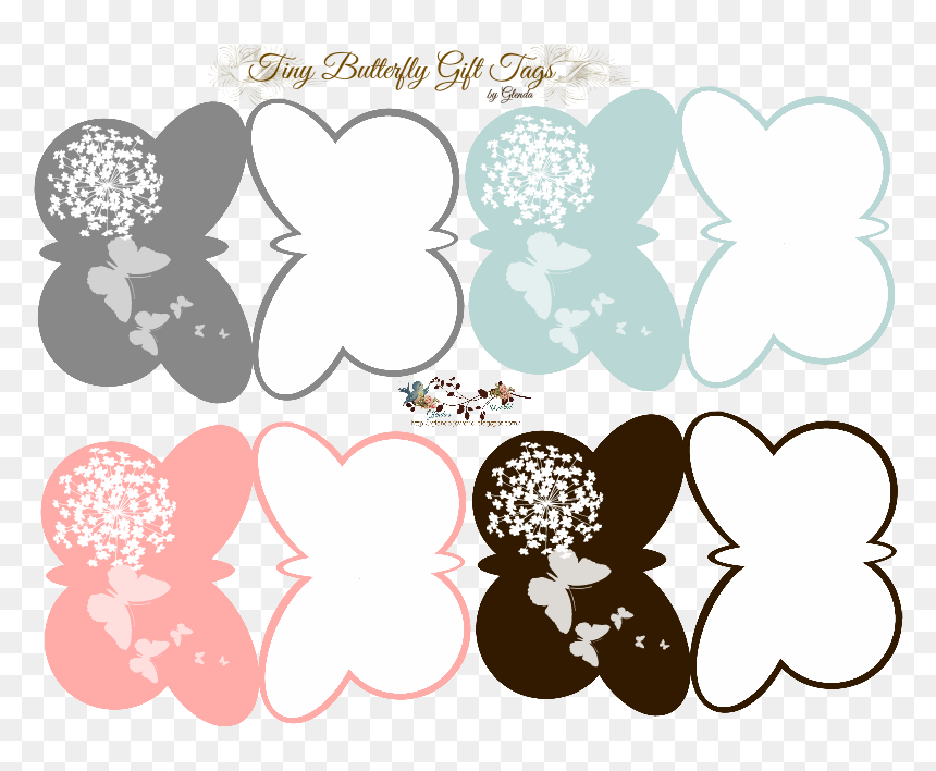 Butterfly Gift Tag Template, HD Png Download - gift tag png