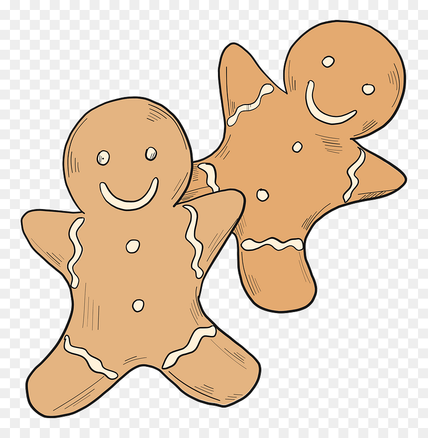Gingerbread Men Clipart, HD Png Download - gingerbread man png
