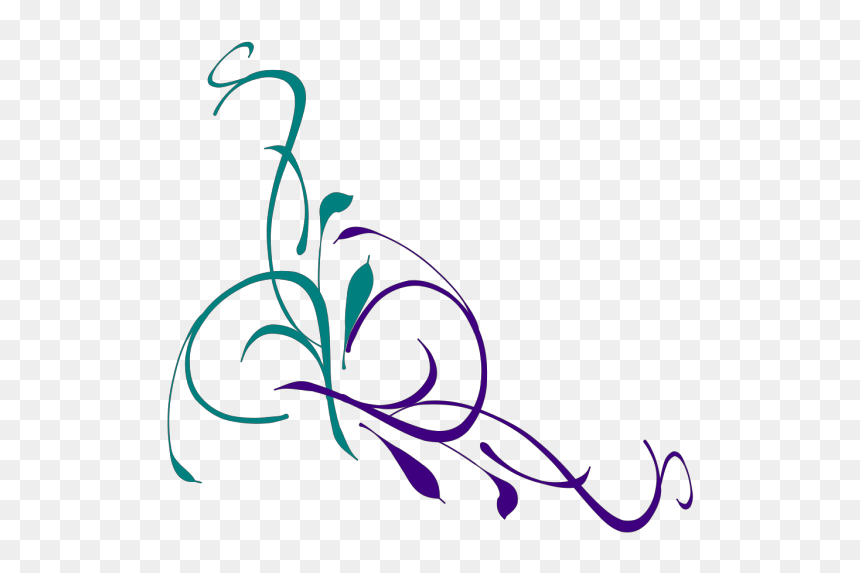 Teal Swirl Clipart, HD Png Download - golden vector swirl png