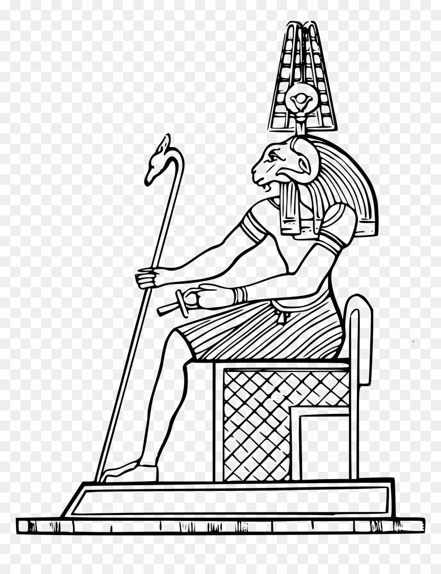 God Clipart Black And White - Egypt Art Drawing, HD Png Download - lord ram png
