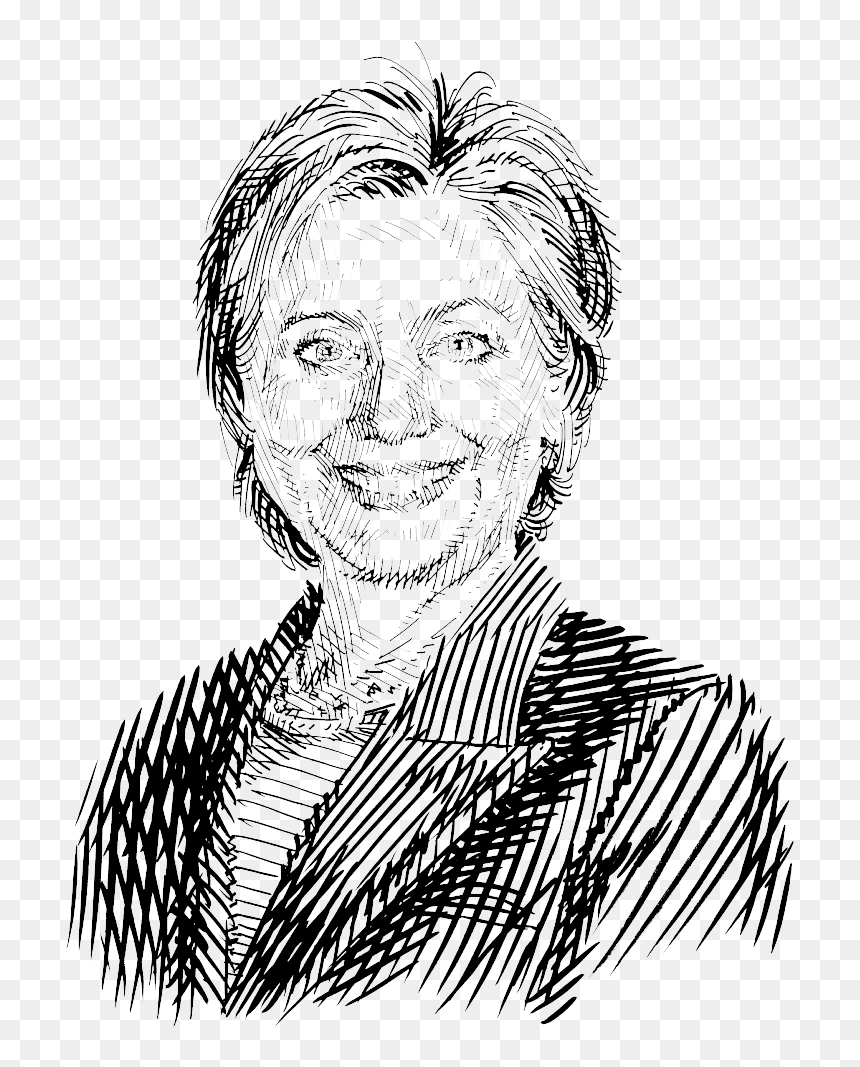 Hillary Clinton Line Art, HD Png Download - hillary clinton png