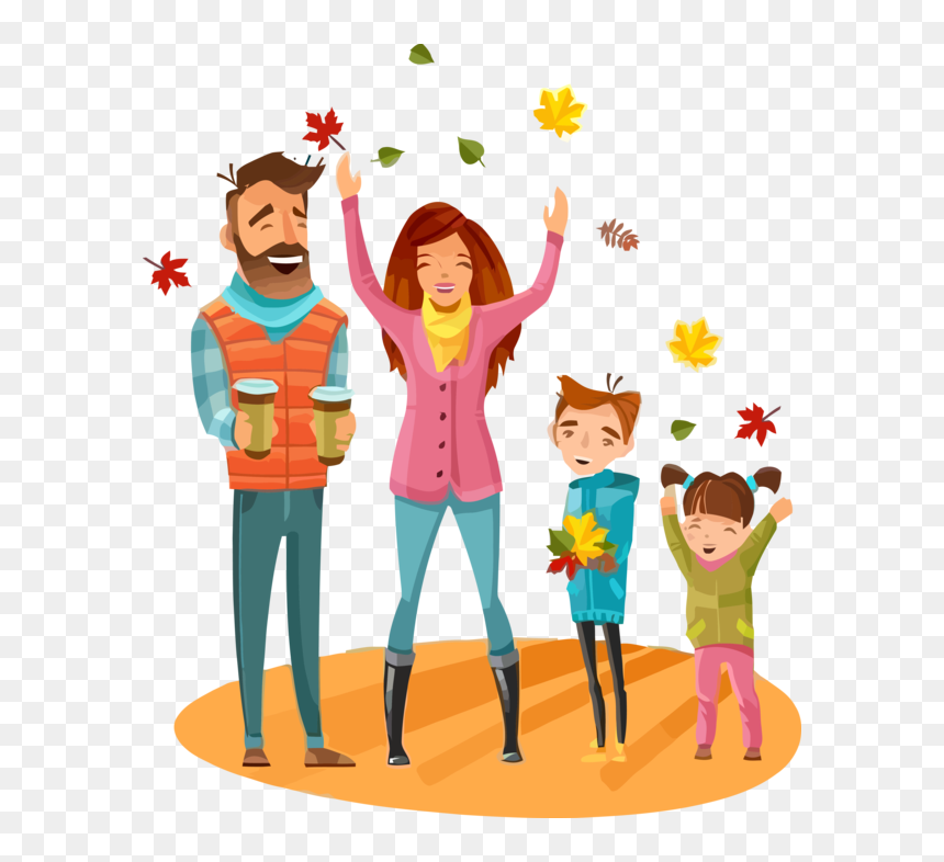 Transparent Family Day Cartoon Playing With Kids Celebrating - People In Different Seasons, HD Png Download - kids playing png