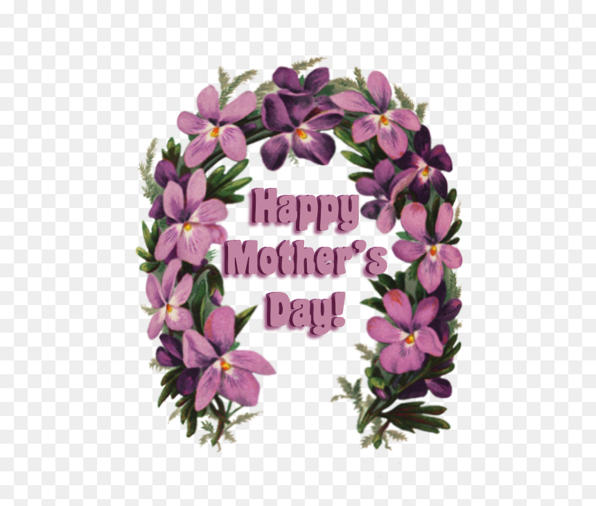 Mother"s Day Greeting With Flowers - Clip Art, HD Png Download - mother's day png